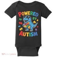 Powered By Autism For Autism Awareness Baby Bodysuit thumb 0