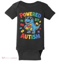 Powered By Autism For Autism Awareness Baby Bodysuit thumb 0