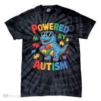 Powered By Autism For Autism Awareness Tie-Dye T-Shirt thumb 0
