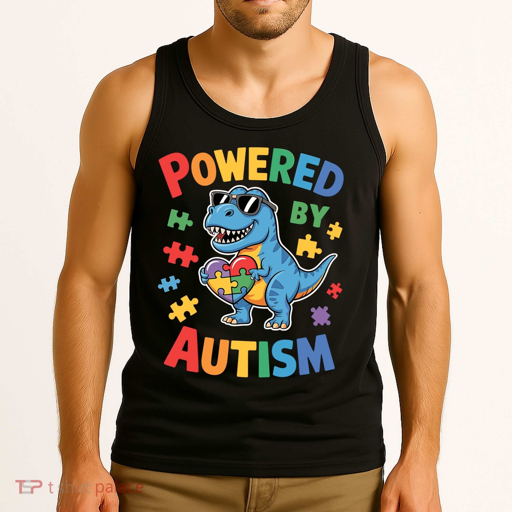 Powered By Autism For Autism Awareness Tank Top