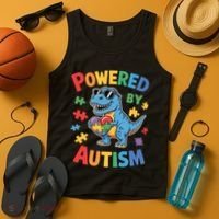 Powered By Autism For Autism Awareness Tank Top thumb 4