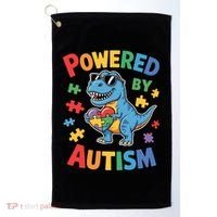 Powered By Autism For Autism Awareness Golf Towel thumb 0
