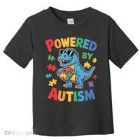 Powered By Autism For Autism Awareness Toddler T-Shirt thumb 0