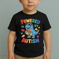 Powered By Autism For Autism Awareness Toddler T-Shirt thumb 2