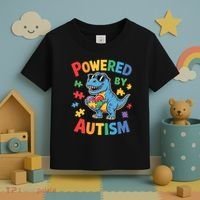Powered By Autism For Autism Awareness Toddler T-Shirt thumb 3