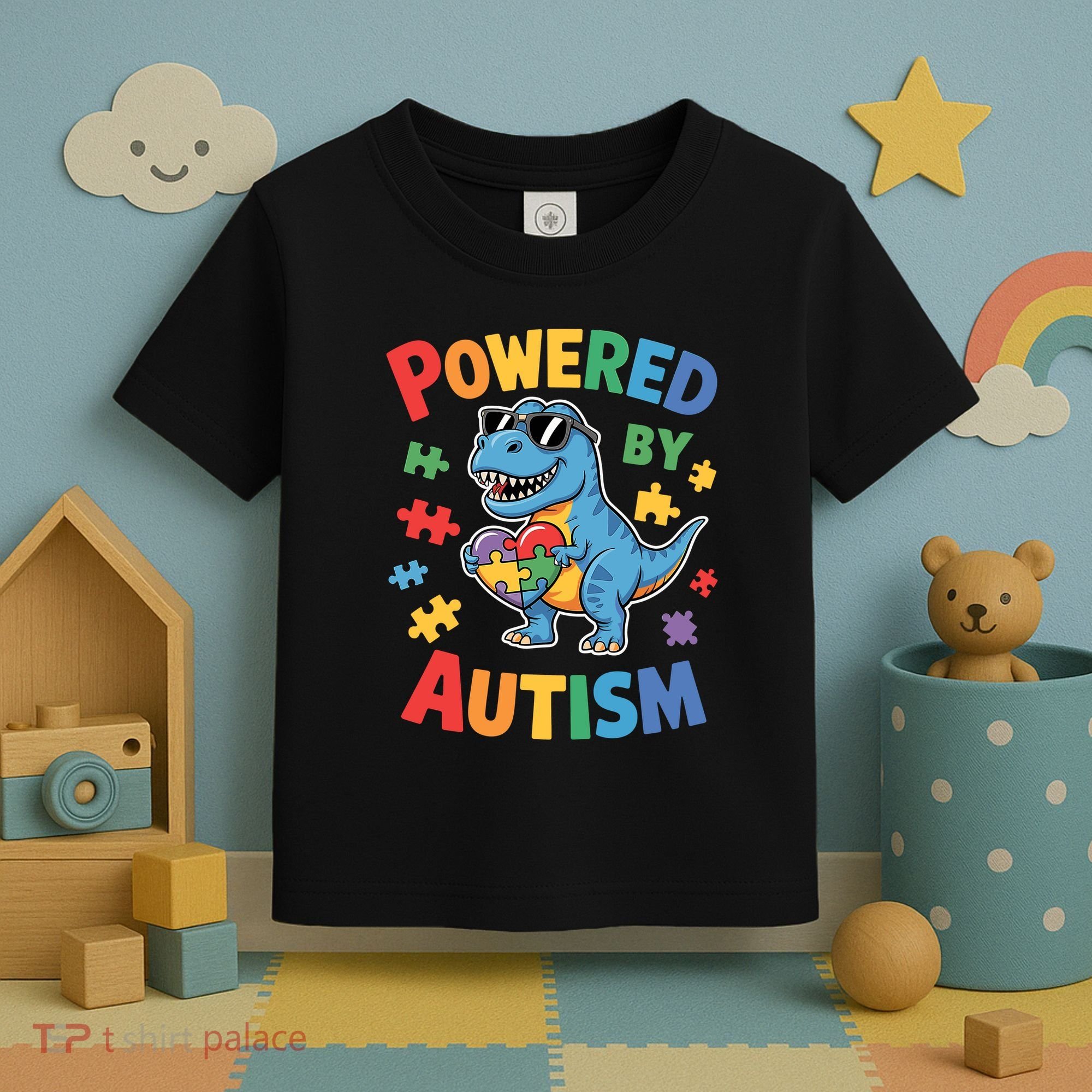 Powered By Autism For Autism Awareness Toddler T-Shirt