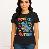 Powered By Autism For Autism Awareness Women's T-Shirt thumb 4