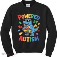 Powered By Autism For Autism Awareness Kids Sweatshirt thumb 0