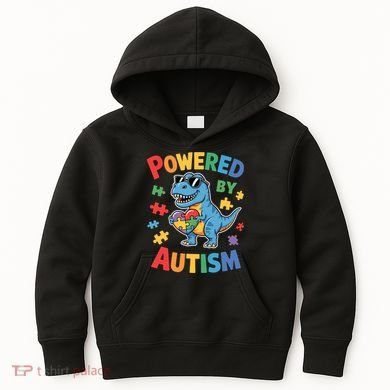 Powered By Autism For Autism Awareness Kids Hoodie
