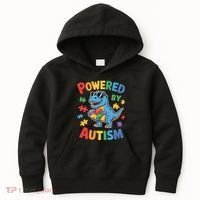 Powered By Autism For Autism Awareness Kids Hoodie thumb 0