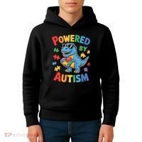 Powered By Autism For Autism Awareness Kids Hoodie thumb 4