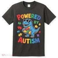 Powered By Autism For Autism Awareness T-Shirt thumb 0