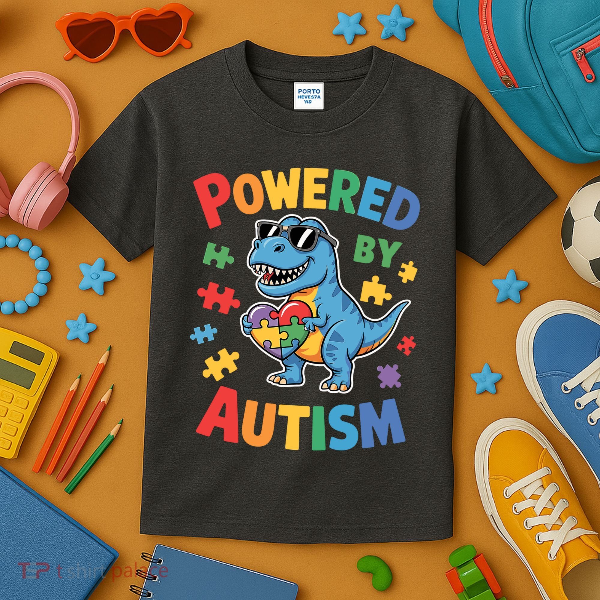 Powered By Autism For Autism Awareness Kids T-Shirt