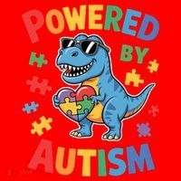 Powered By Autism For Autism Awareness Santa Hat thumb 1
