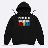 Powered By Autism For Autism Awareness Hoodie thumb 0