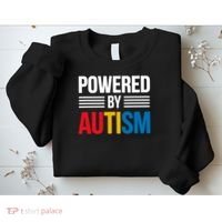 Powered By Autism For Autism Awareness Sweatshirt thumb 2