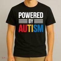 Powered By Autism For Autism Awareness T-Shirt thumb 3