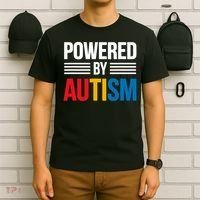 Powered By Autism For Autism Awareness T-Shirt thumb 6
