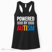 Powered By Autism For Autism Awareness Women's Tank Top thumb 0