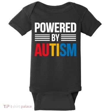 Powered By Autism For Autism Awareness Baby Bodysuit