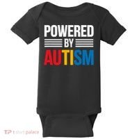 Powered By Autism For Autism Awareness Baby Bodysuit thumb 0