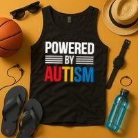 Powered By Autism For Autism Awareness Tank Top thumb 4