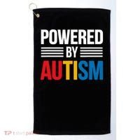 Powered By Autism For Autism Awareness Golf Towel thumb 0