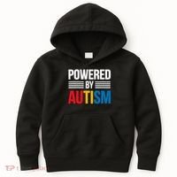Powered By Autism For Autism Awareness Kids Hoodie thumb 0