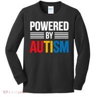 Powered By Autism For Autism Awareness Kids Long Sleeve Shirt thumb 0