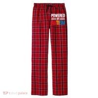 Powered By Autism For Autism Awareness Men's Flannel Plaid Pajama Pants thumb 0