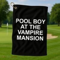 Pool Boy At The Vampire Mansion Golf Towel thumb 1