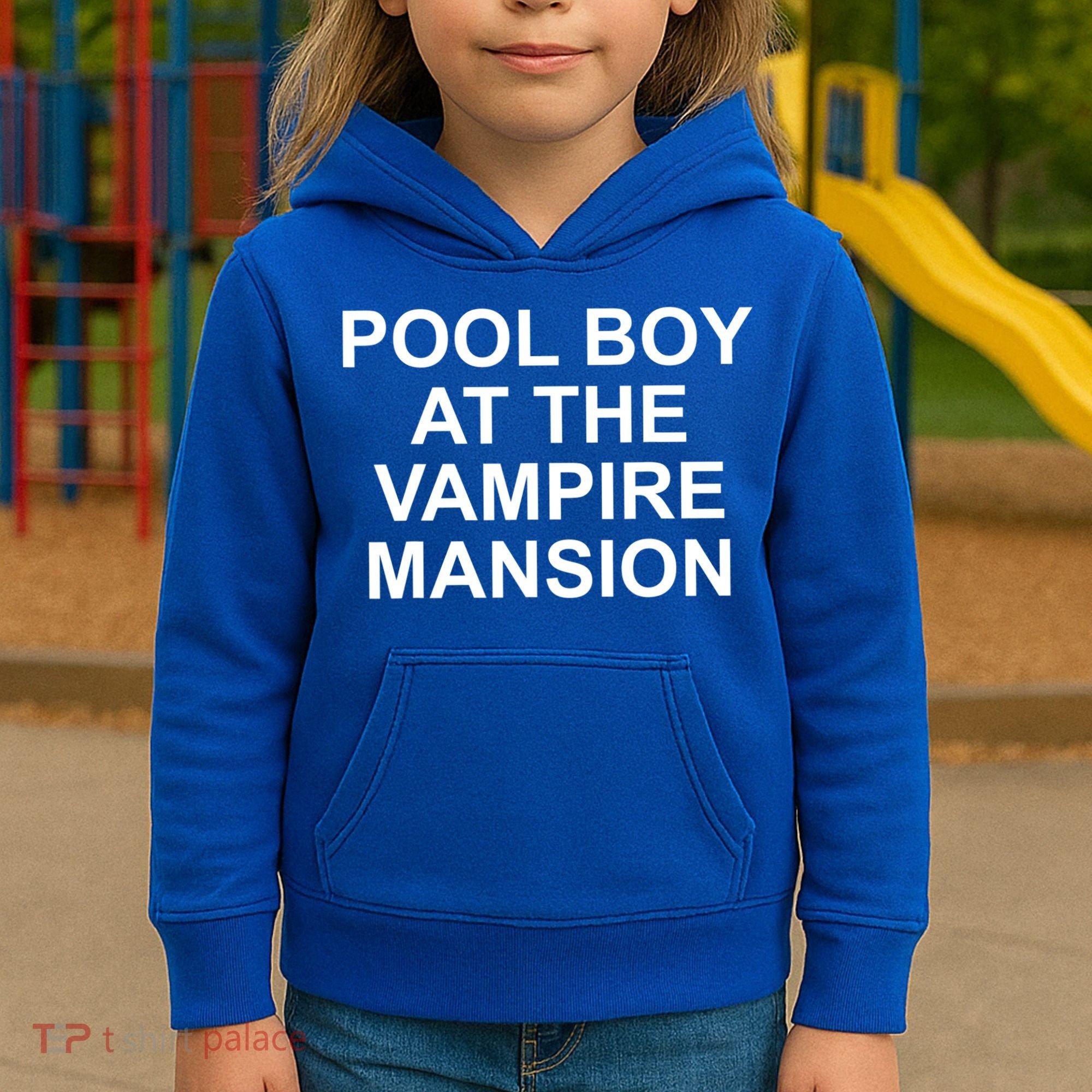 Pool Boy At The Vampire Mansion Kids Hoodie