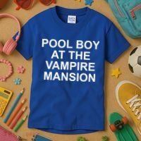 Pool Boy At The Vampire Mansion Kids T-Shirt thumb 3