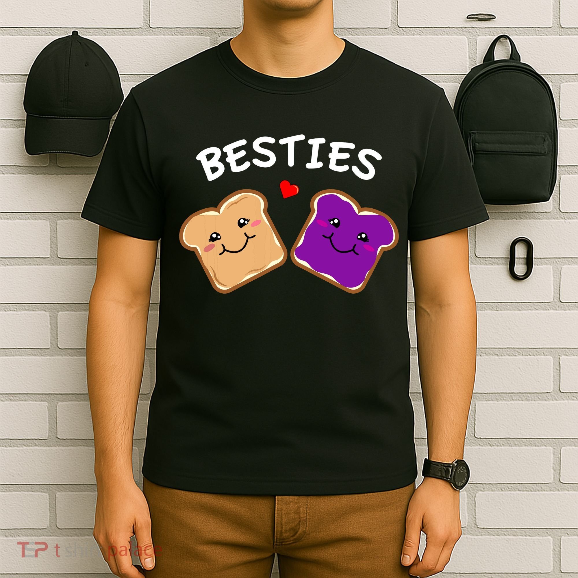 Peanut Butter And Jelly Best Friends Cartoon Food T-Shirt