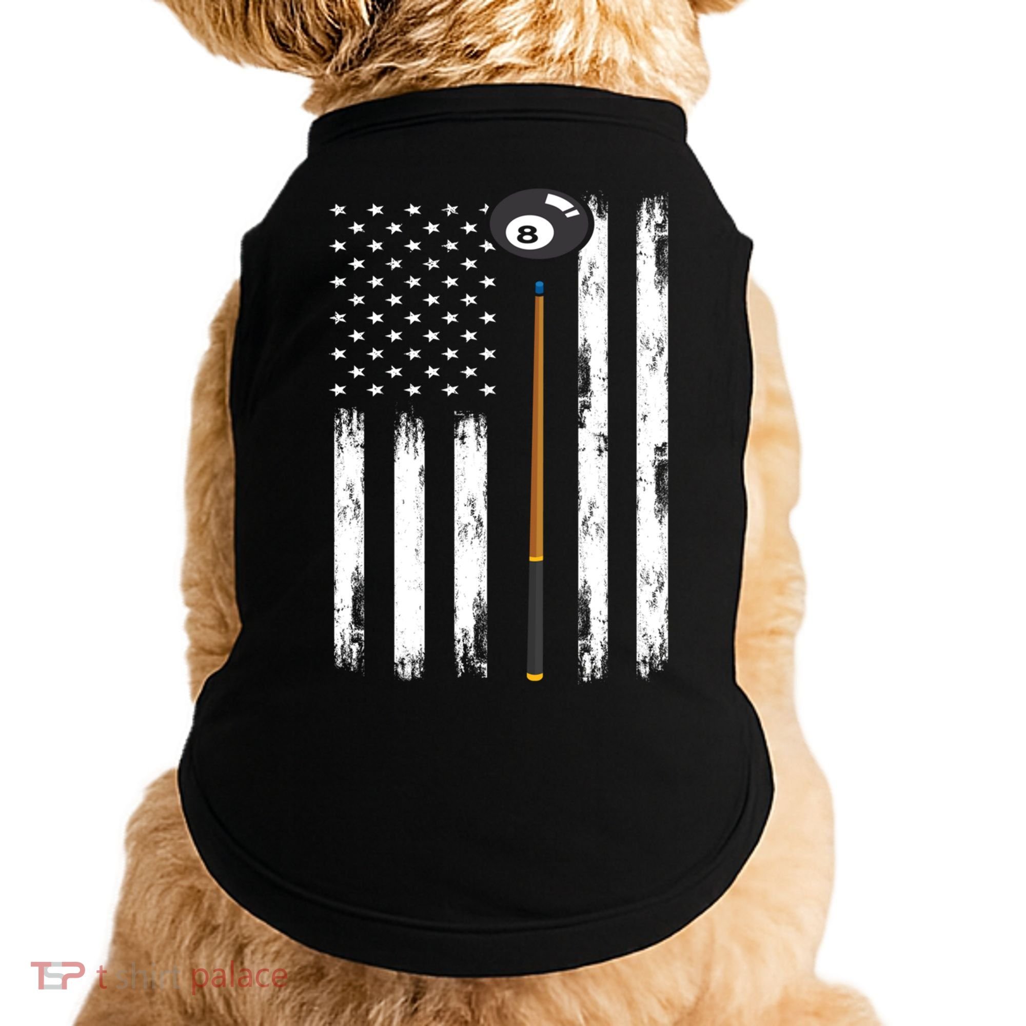 Patriotic Billiards American Flag Billiard Pool Player Gift Doggie Tank