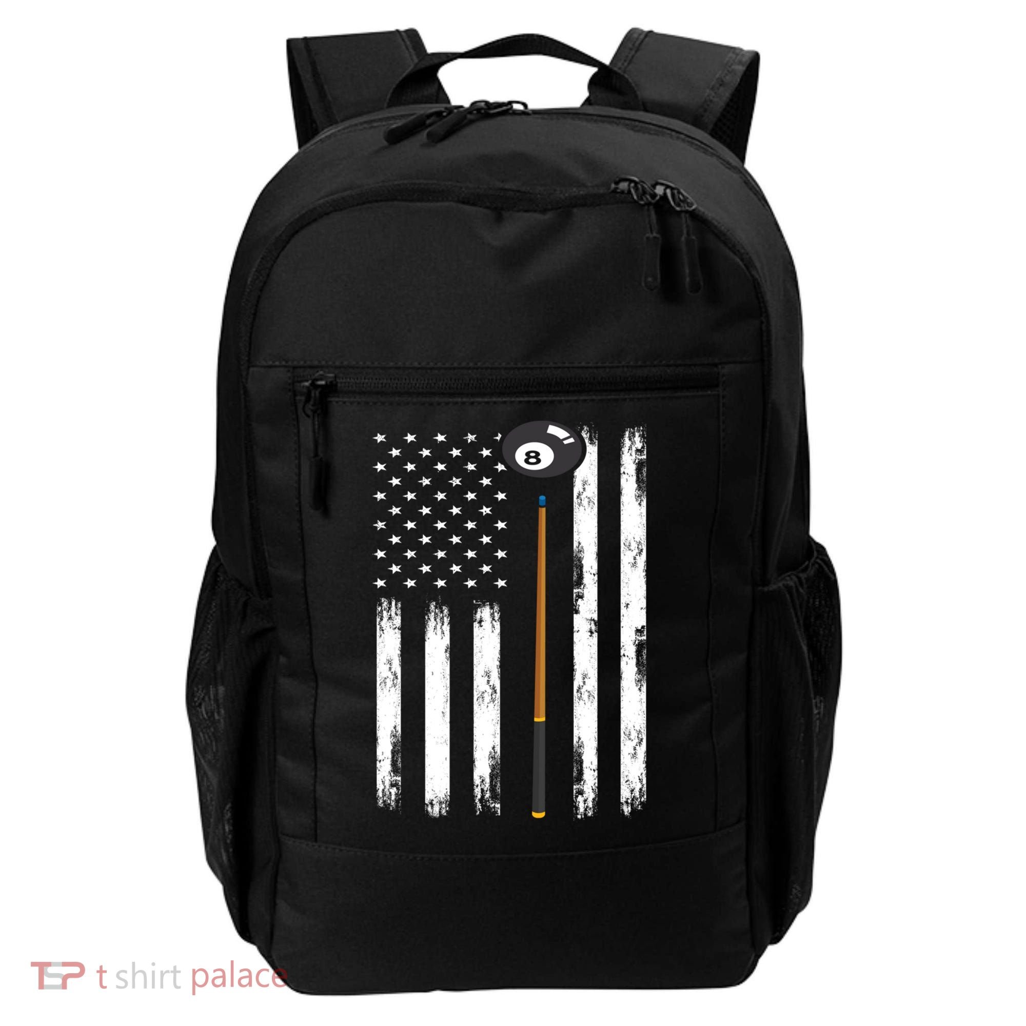 Patriotic Billiards American Flag Billiard Pool Player Gift Backpack