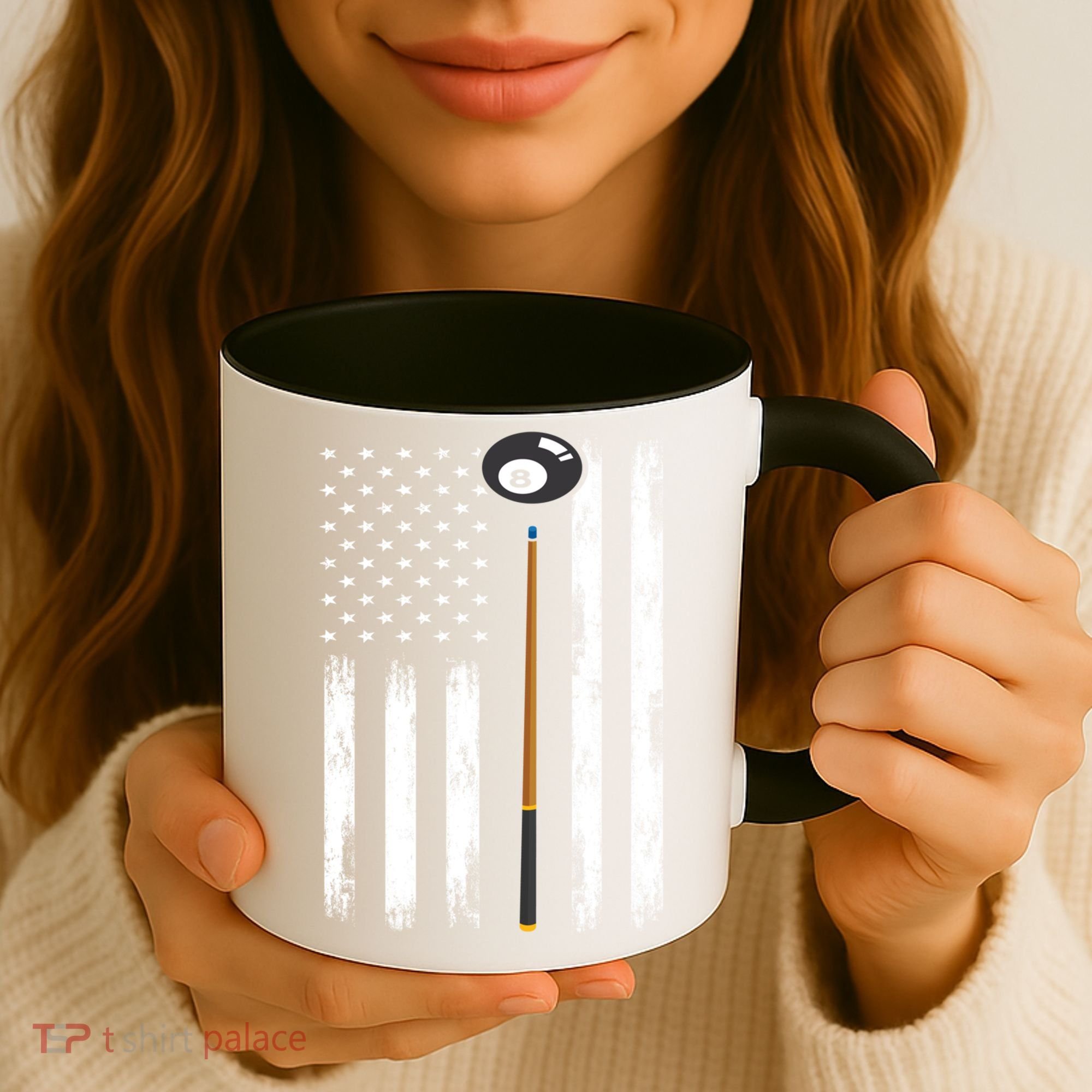 Patriotic Billiards American Flag Billiard Pool Player Gift Coffee Mug