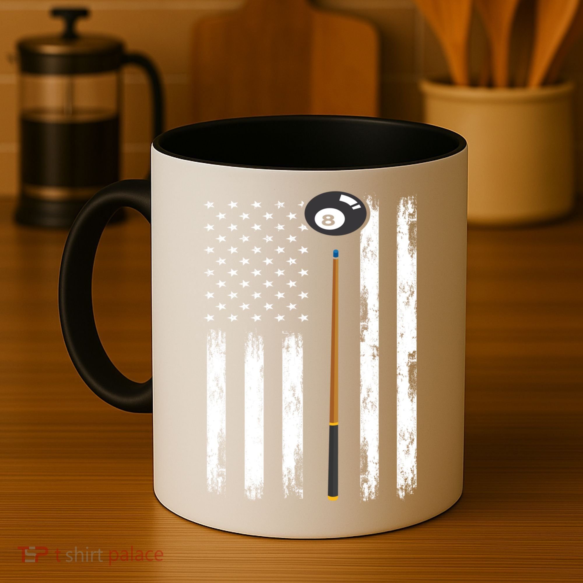 Patriotic Billiards American Flag Billiard Pool Player Gift Coffee Mug
