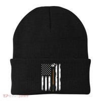 Patriotic Billiards American Flag Billiard Pool Player Gift Beanie thumb 0