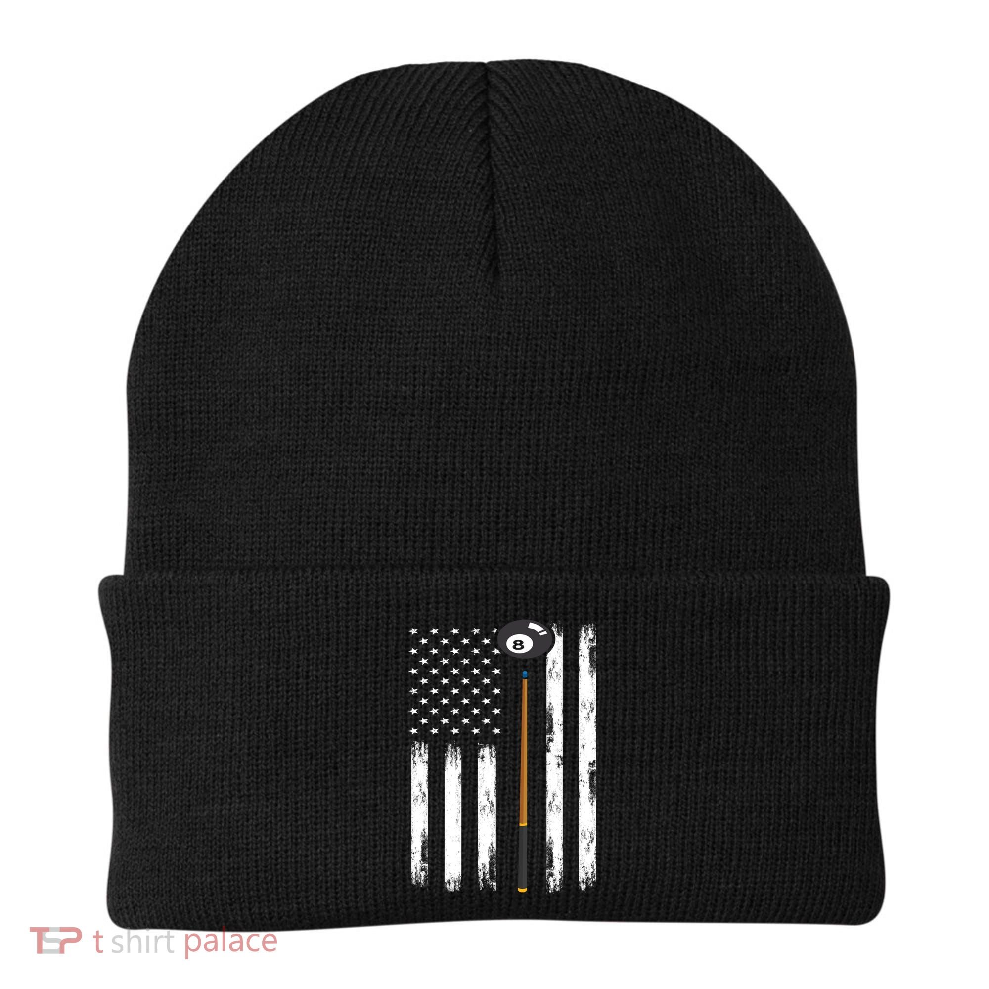 Patriotic Billiards American Flag Billiard Pool Player Gift Beanie