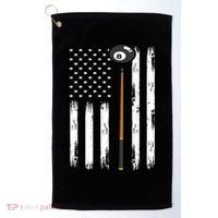 Patriotic Billiards American Flag Billiard Pool Player Gift Golf Towel thumb 0