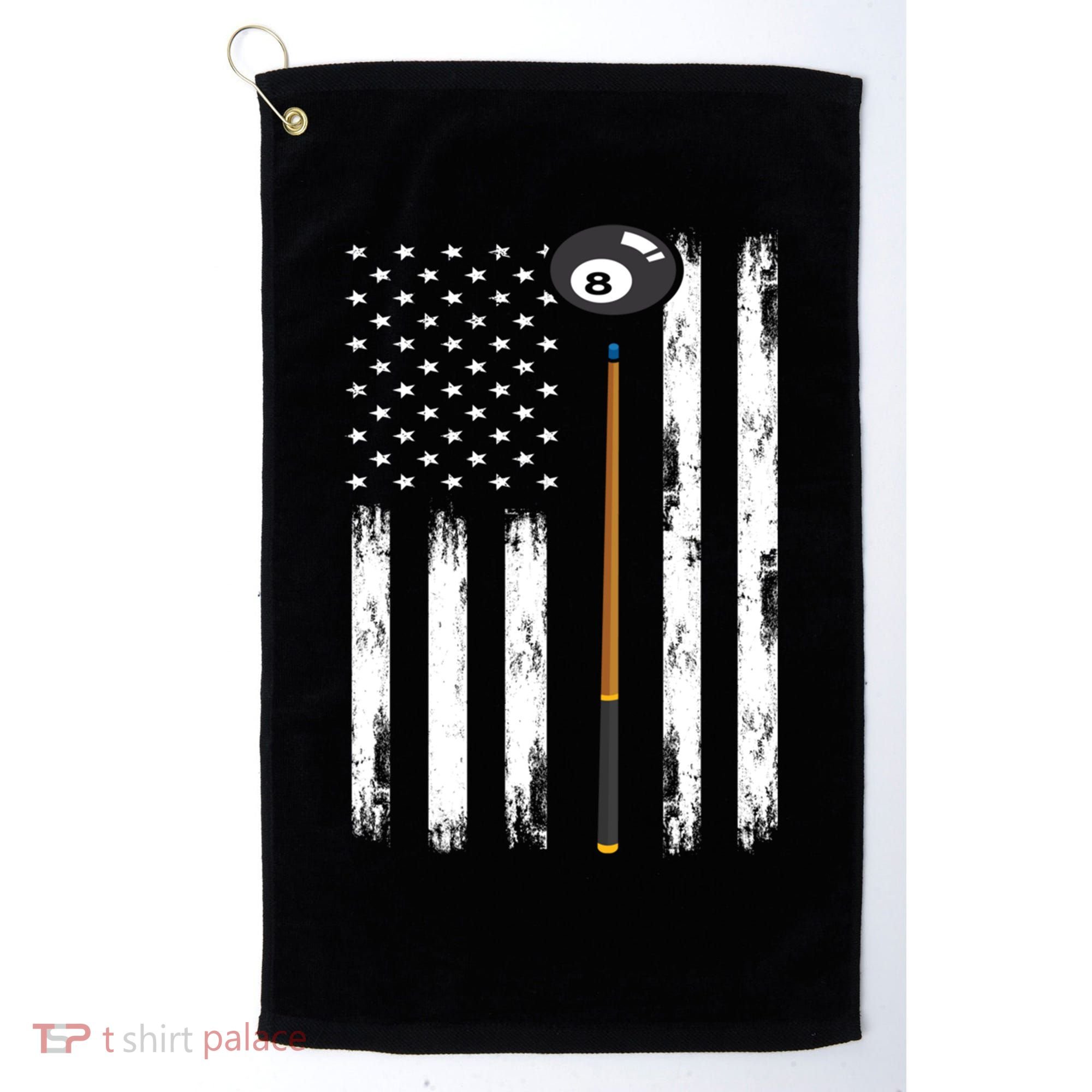 Patriotic Billiards American Flag Billiard Pool Player Gift Golf Towel
