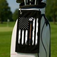 Patriotic Billiards American Flag Billiard Pool Player Gift Golf Towel thumb 2