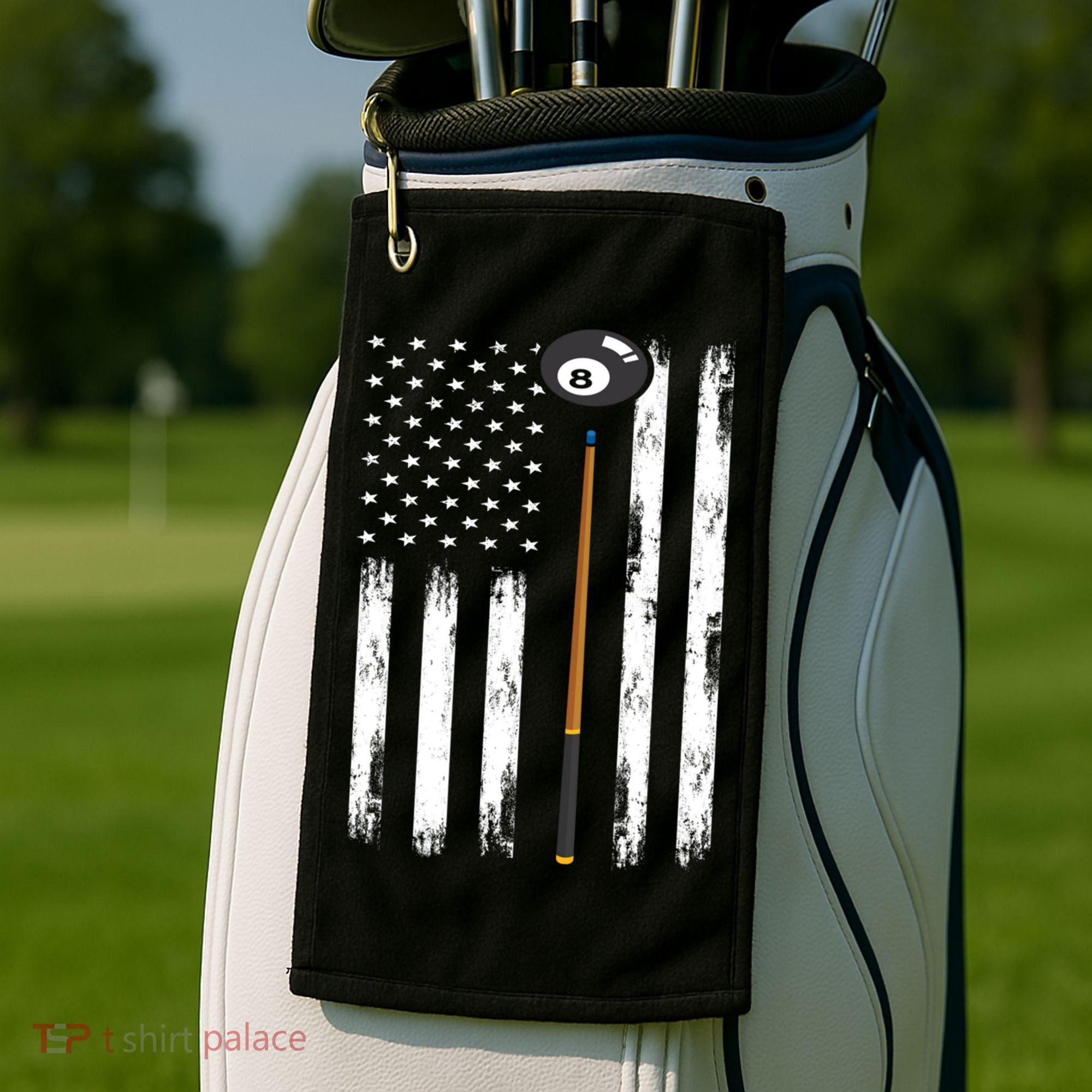 Patriotic Billiards American Flag Billiard Pool Player Gift Golf Towel