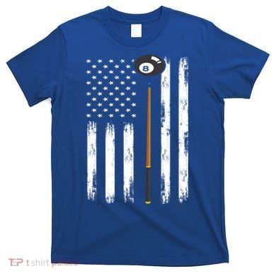 Patriotic Billiards American Flag Billiard Pool Player Gift T-Shirt