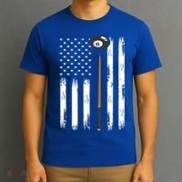 Patriotic Billiards American Flag Billiard Pool Player Gift T-Shirt thumb 3