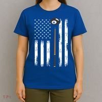 Patriotic Billiards American Flag Billiard Pool Player Gift T-Shirt thumb 4