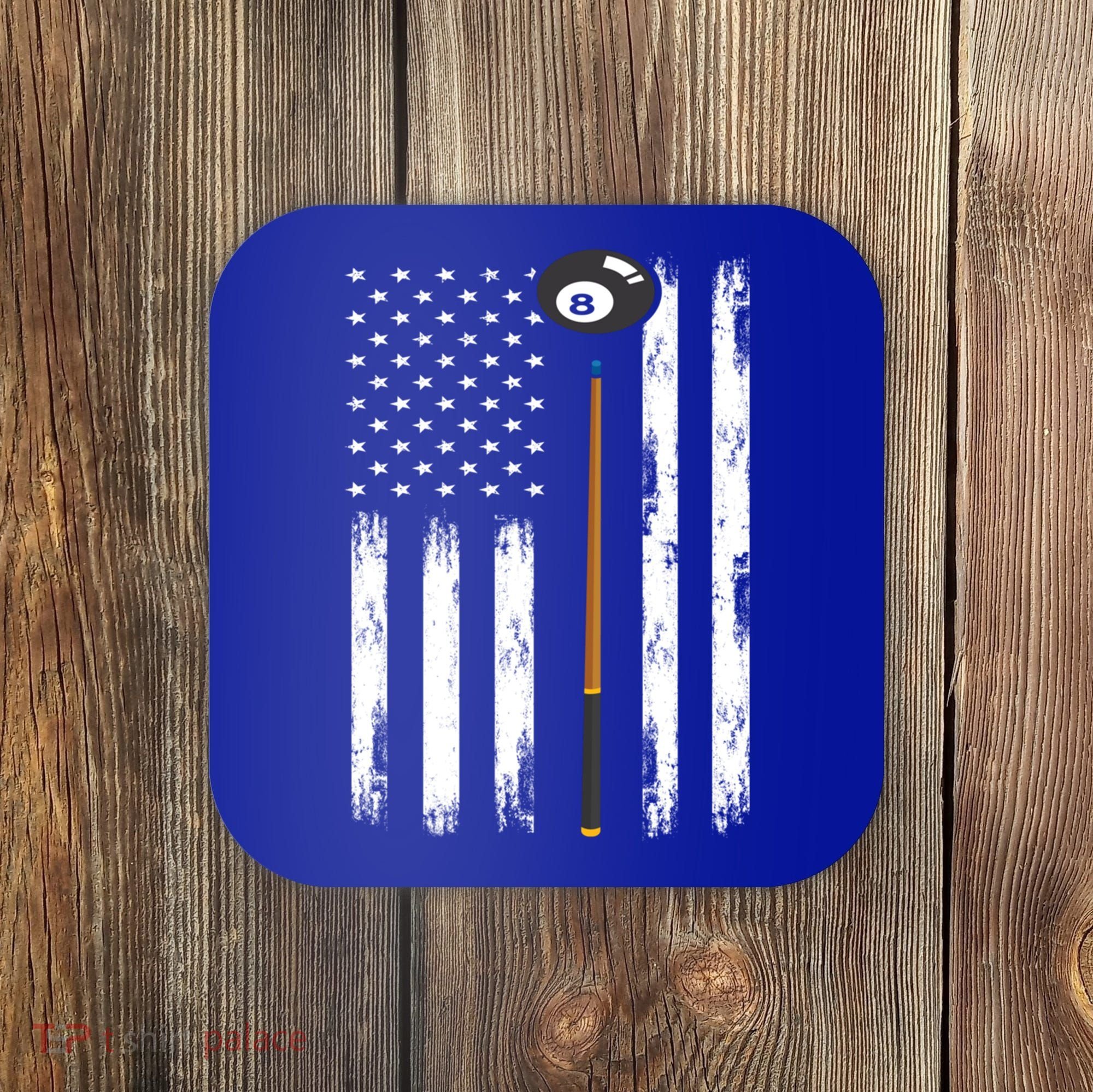 Patriotic Billiards American Flag Billiard Pool Player Gift Coaster