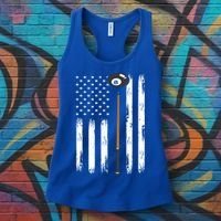 Patriotic Billiards American Flag Billiard Pool Player Gift Women's Tank Top thumb 3