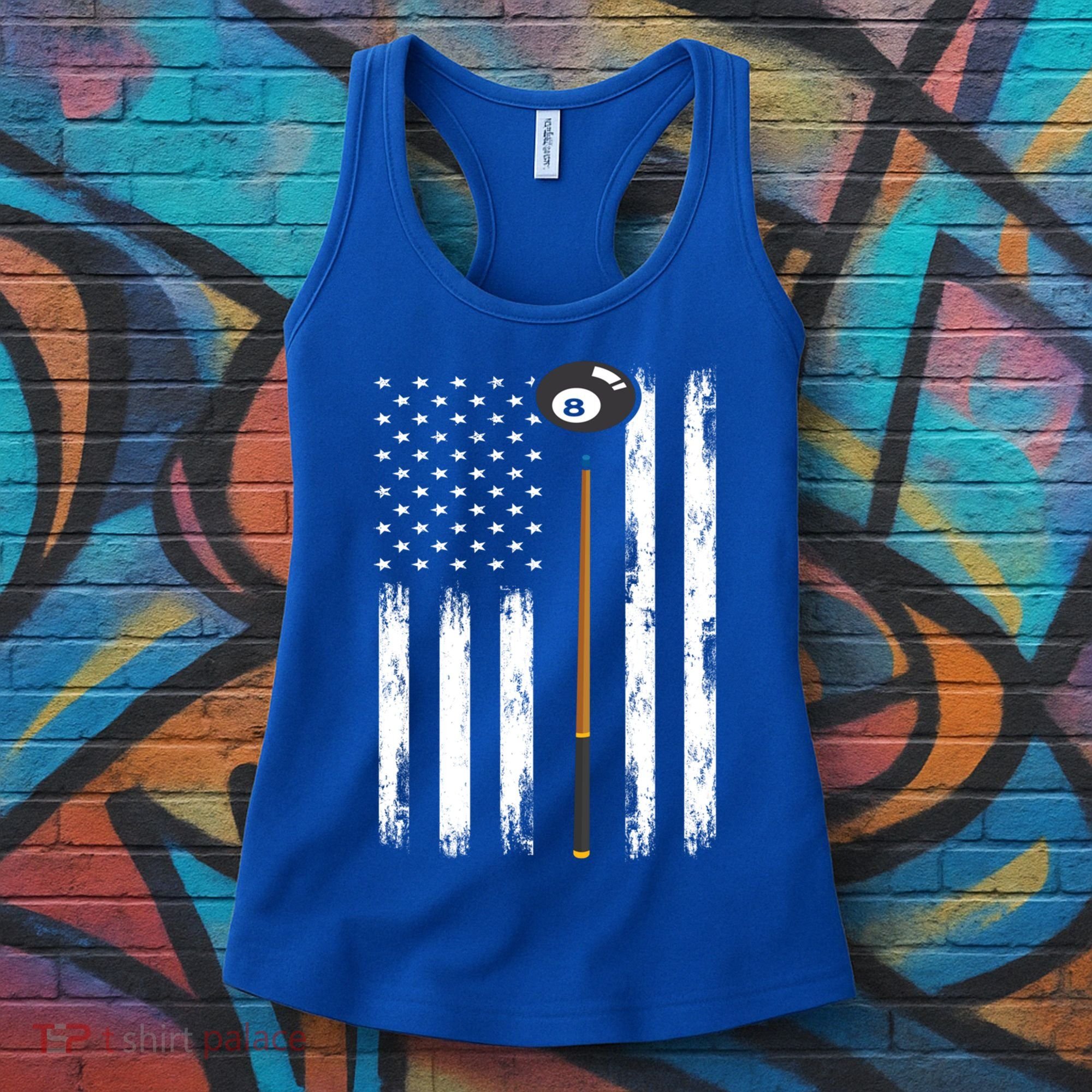 Patriotic Billiards American Flag Billiard Pool Player Gift Women's Tank Top